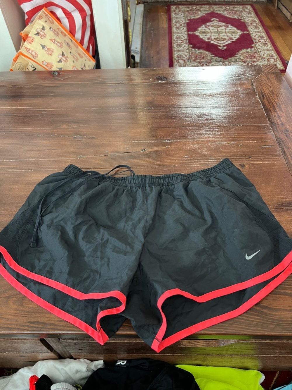 Nike Black Athletic Shorts with Red Trim